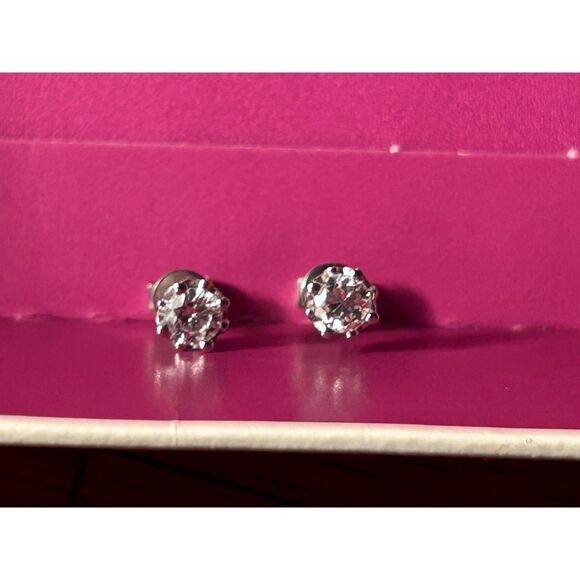 Platinum Ladies Diamond Stud Earrings - Picture 4 of 5